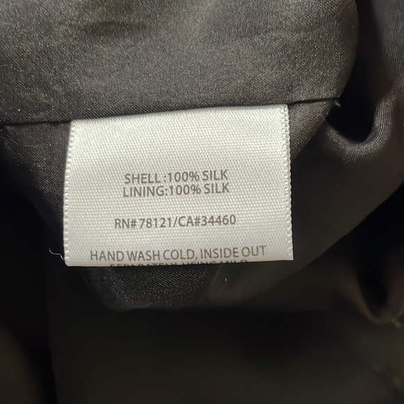 Eileen Fisher 100% Silk Dress Black with sequins spaghetti straps. Size 16 - Picture 6 of 14